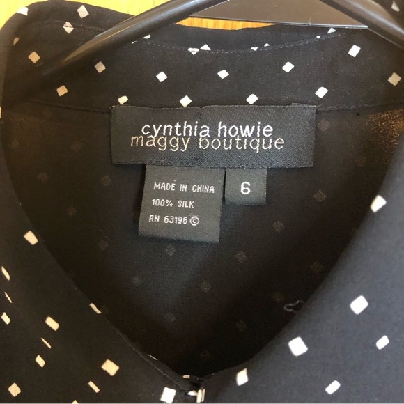 Vintage Cynthia Howie Maggy Boutique 100% silk 2 pc skirt set polka … - Picture 7 of 15